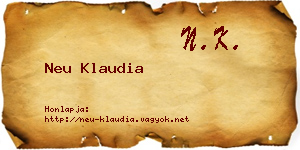 Neu Klaudia névjegykártya