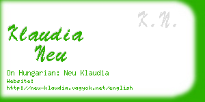 klaudia neu business card